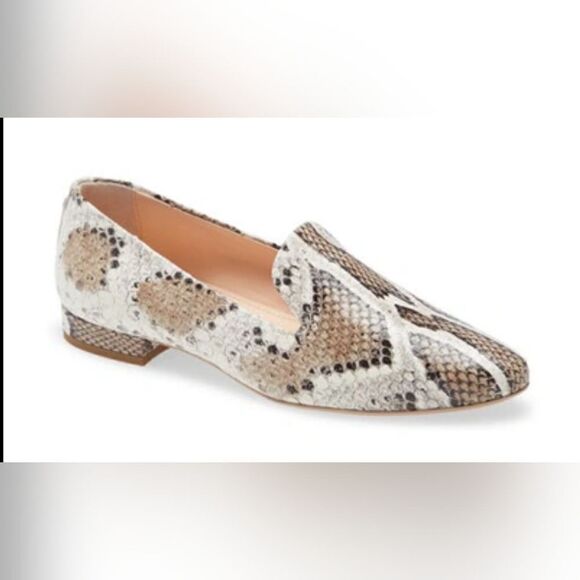 AGL Embossed Snakeskin Leather Flats 6/36 Rock Glam Boho Preppy Chic Whimsigoth - Picture 1 of 13